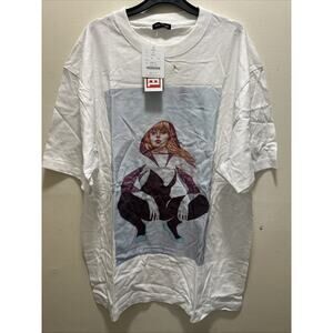 Marvel Japan X Poneycomb Men’s Tee Shirt Spider gwen Size XL (Stain)
